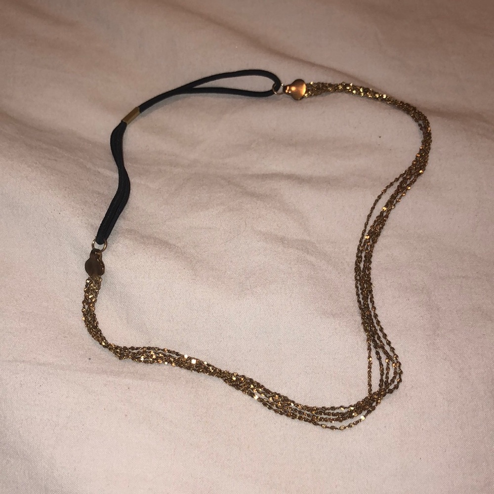 Elastic gold metal headband